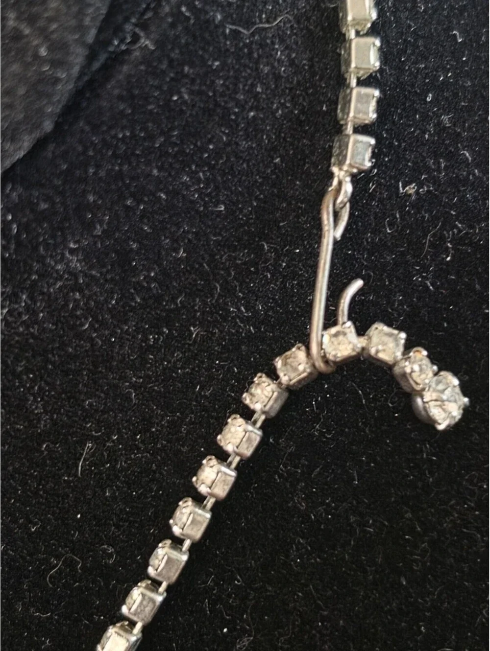 Rare Vintage Silvertone aqua rhinestones, Necklace Butterfly Fairycore